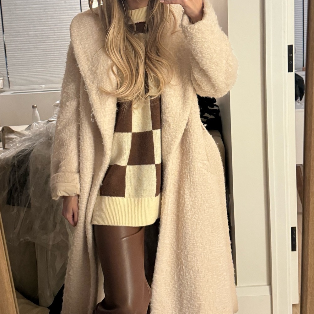 Express Sherpa Size Small Wool-Blend Label Shaut … - image 3